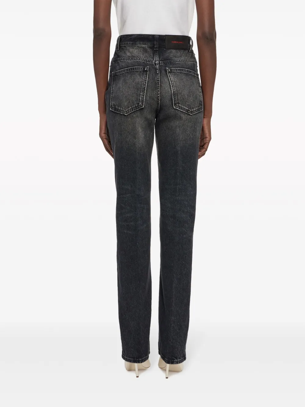 Ferragamo High-rise Flared Jeans In Black