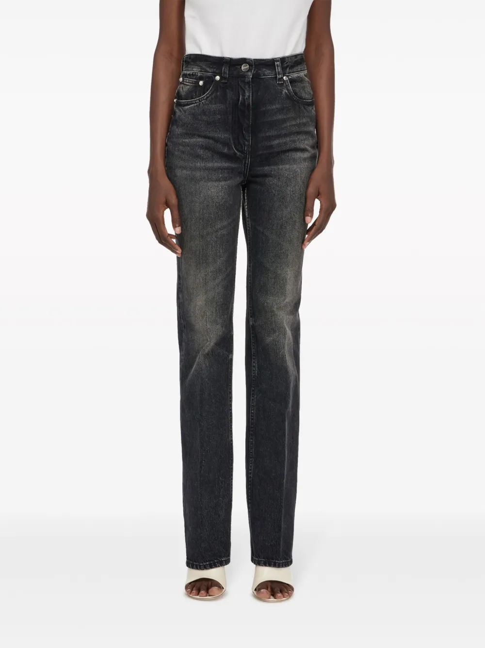 Ferragamo High-rise Flared Jeans In Black