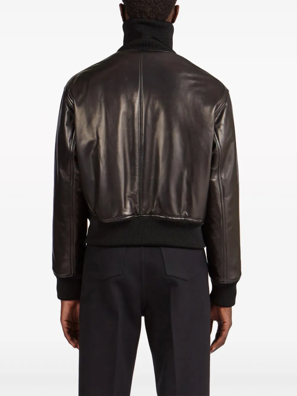 Ferragamo Leren jack Zwart