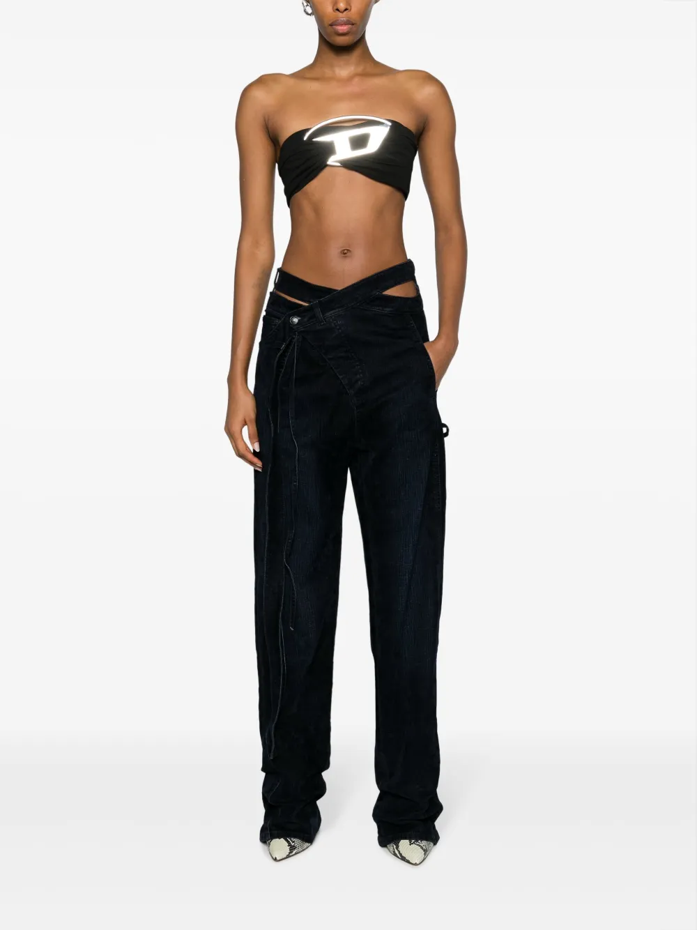 Diesel logo-plaque bandeau top - Zwart