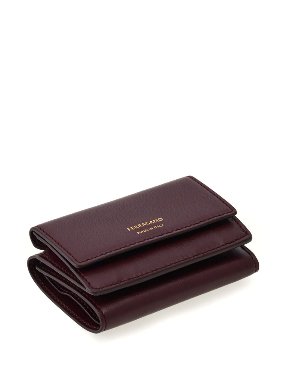 Shop Ferragamo Logo-lettering Leather Wallet In Rot