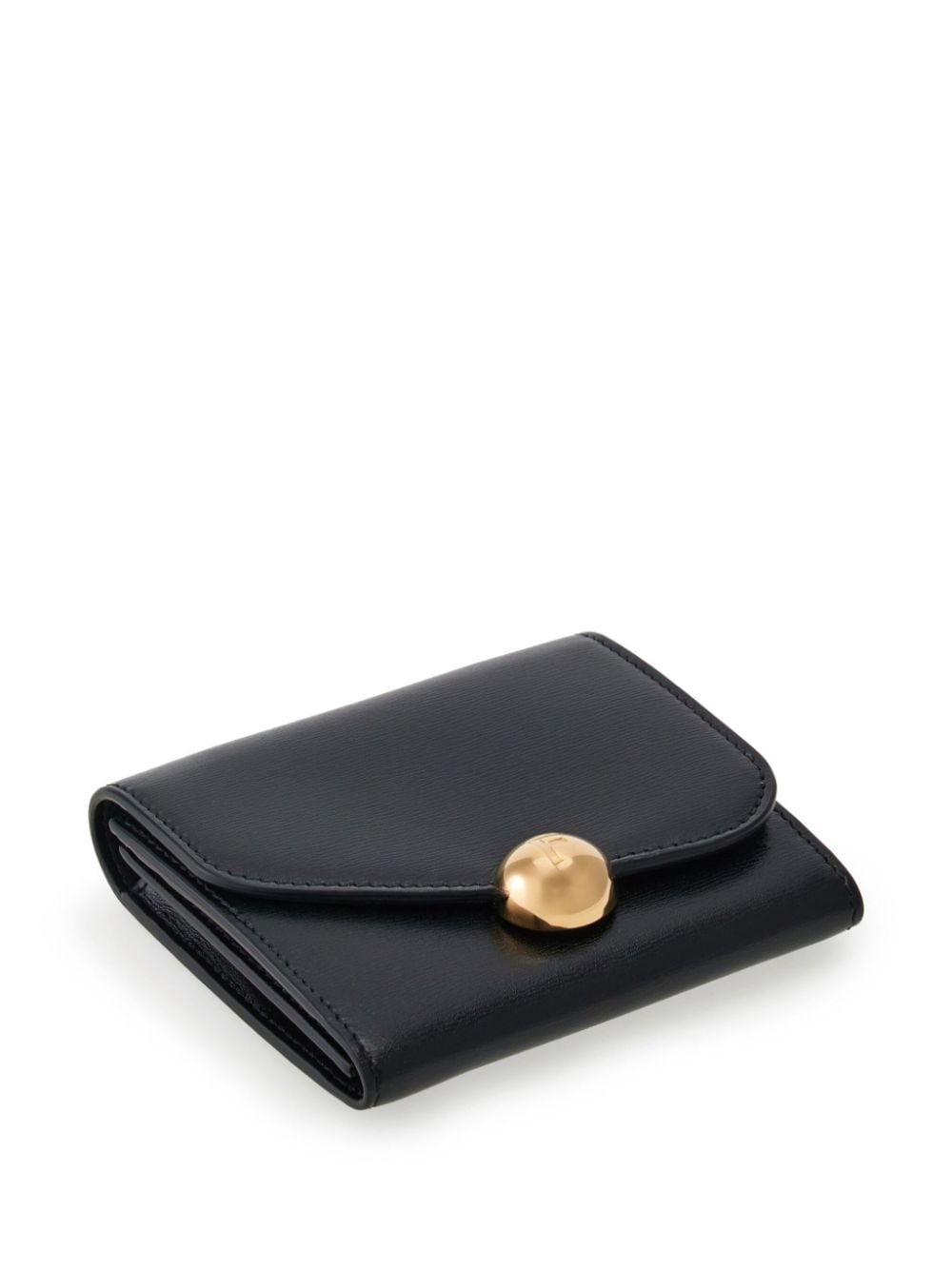 Shop Ferragamo Asymmetric-flap Leather Wallet In Black