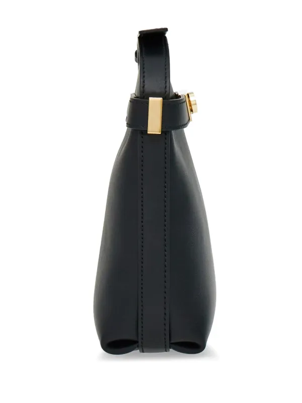 Ferragamo Hug Gancini-plaque Leather Phone Holder | Black