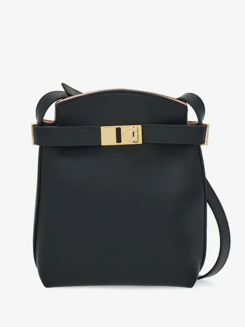 Ferragamo Hug Gancini-plaque leather phone holder