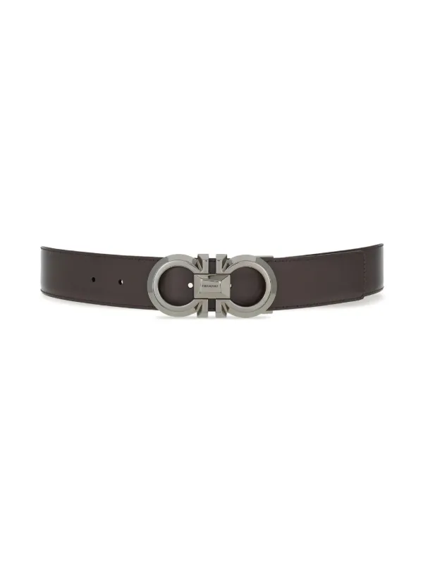 Ferragamo logo-engraved Buckle Reversible Leather Belt | Black