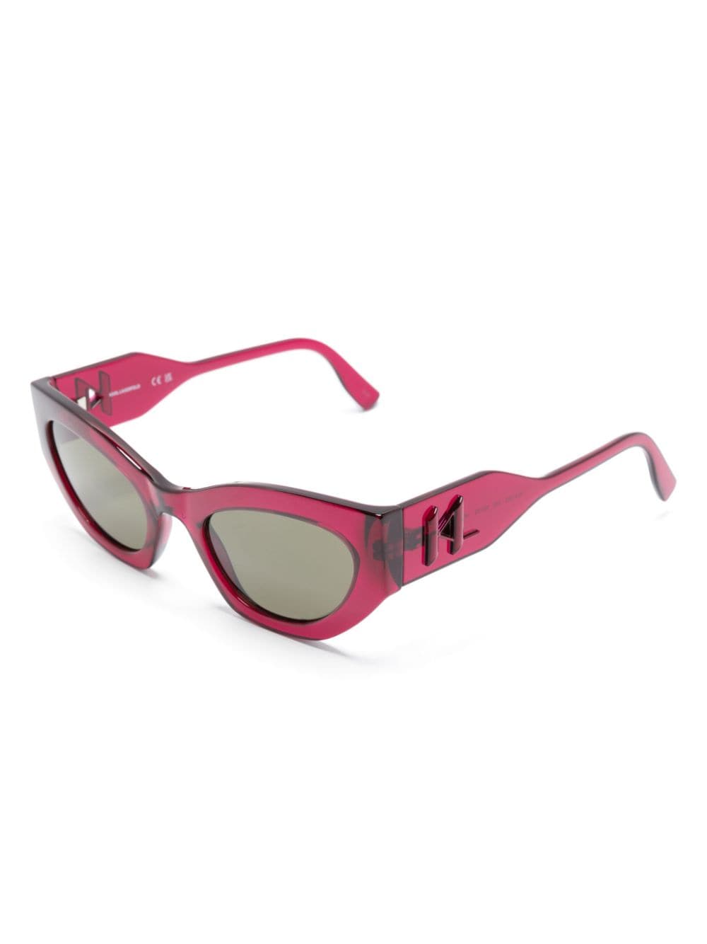Shop Karl Lagerfeld Logo-embossed Cat Eye-frame Sunglasses In Pink