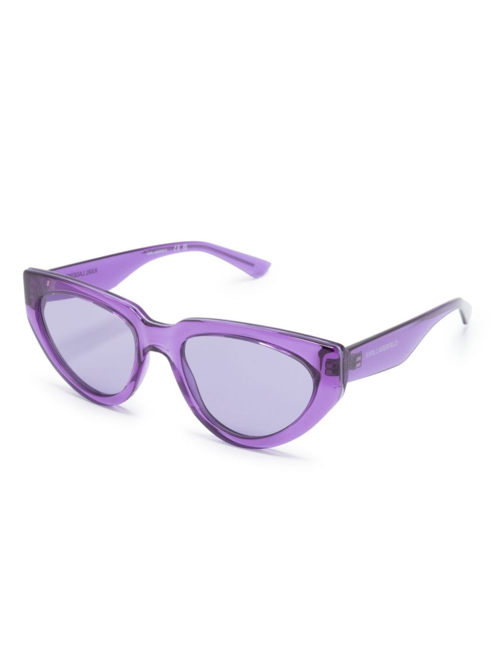 Shop Karl Lagerfeld Logo-print Cat-eye Sunglasses In Purple