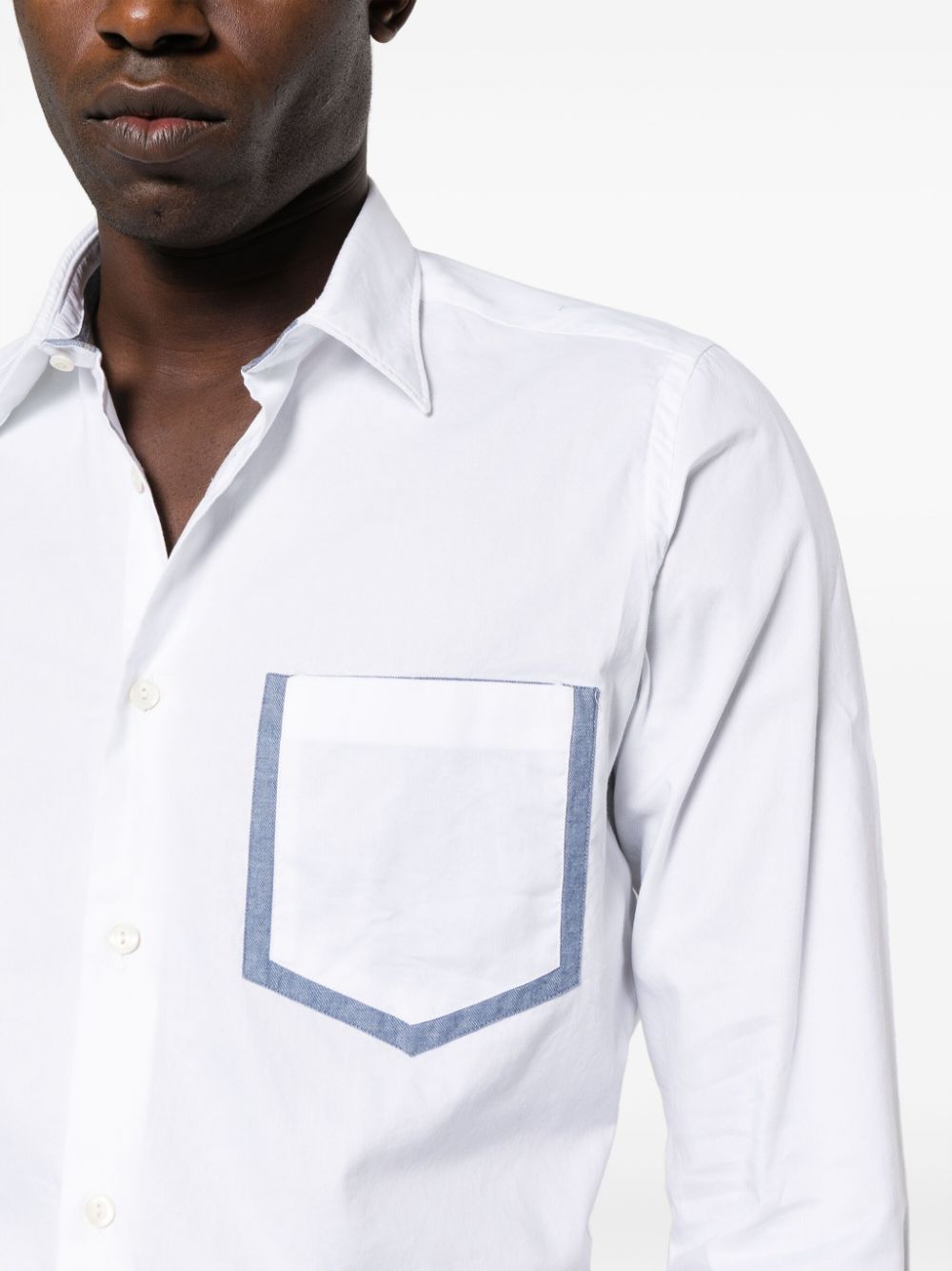 Shop Tintoria Mattei Classic-collar Cotton Shirt In Weiss
