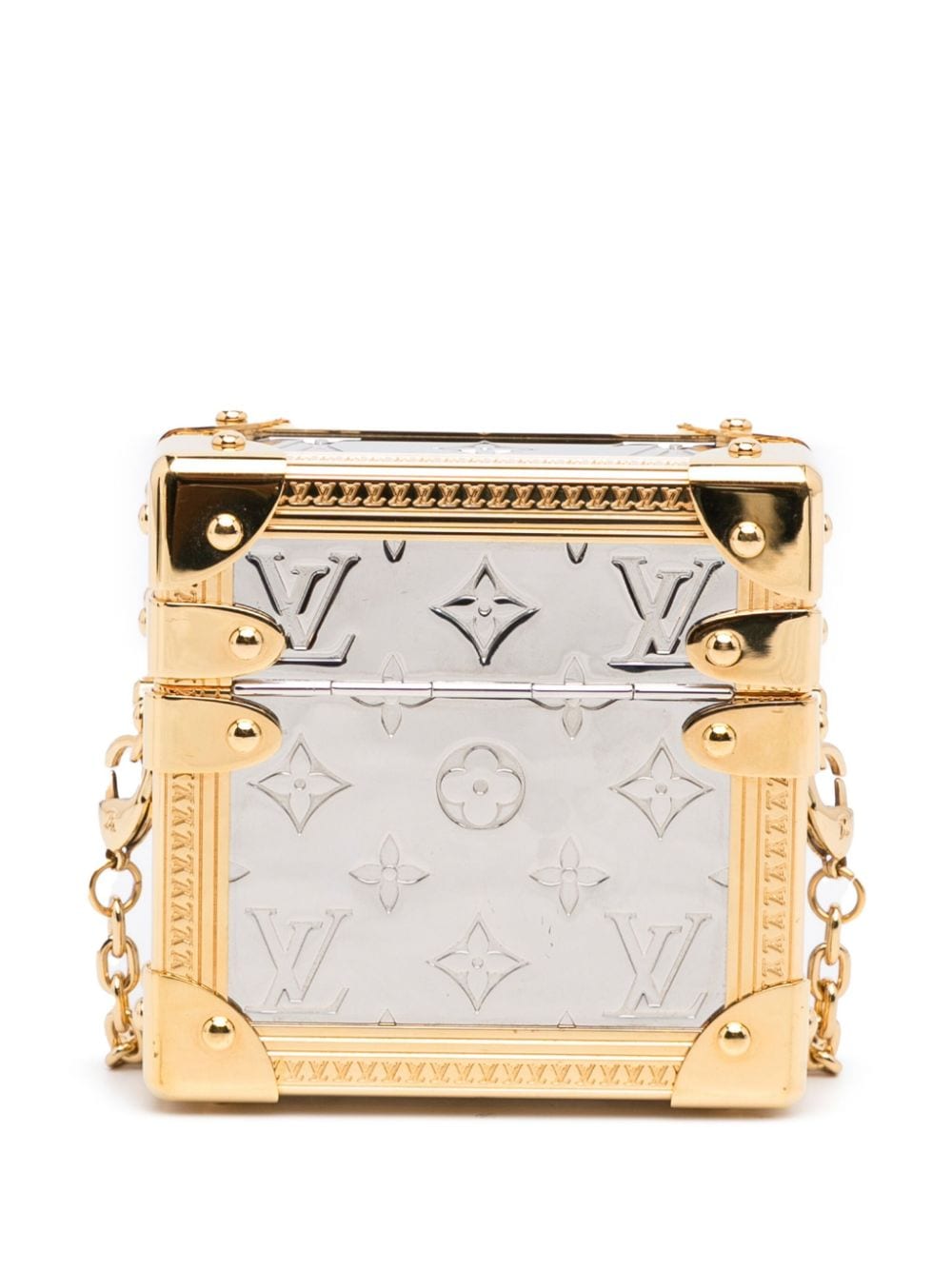 Louis Vuitton pre-owned mini metallic trunk box shoulder bag - Zilver