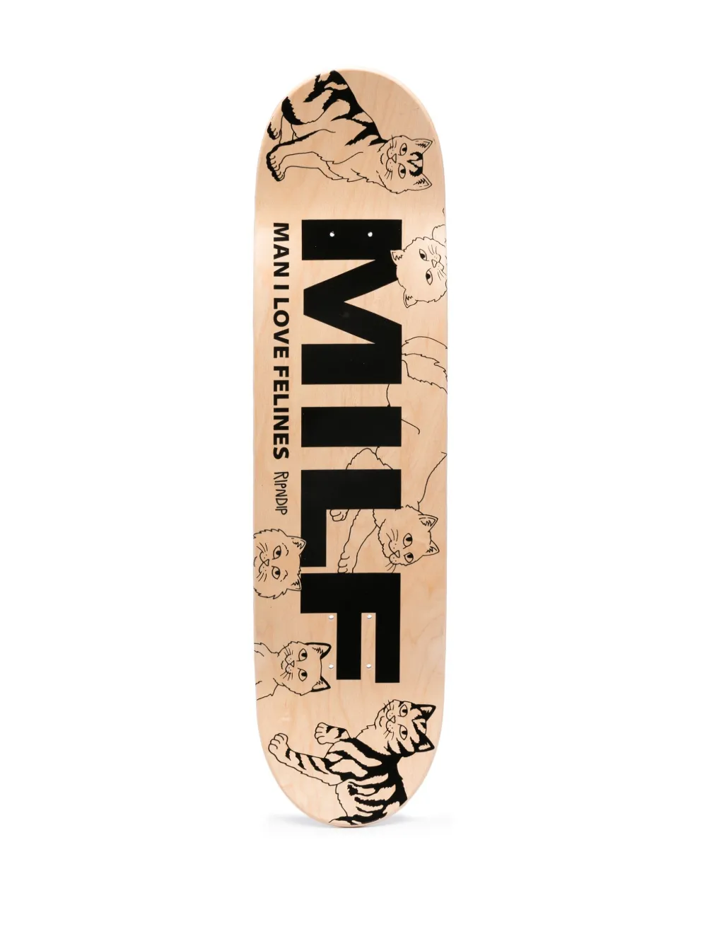 Ripndip Man I Love Felines Wood Skate Deck In Black