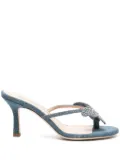 Blumarine 75mm butterfly-patch denim sandals - Blue