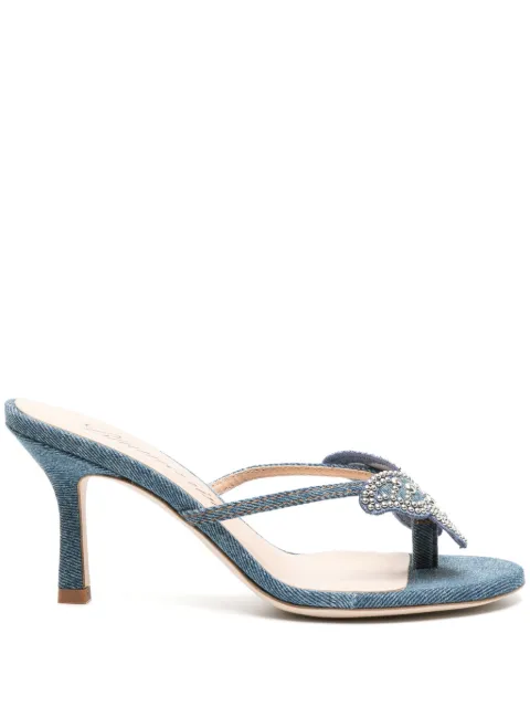 Blumarine sandales en jean à patch papillon 75 mm