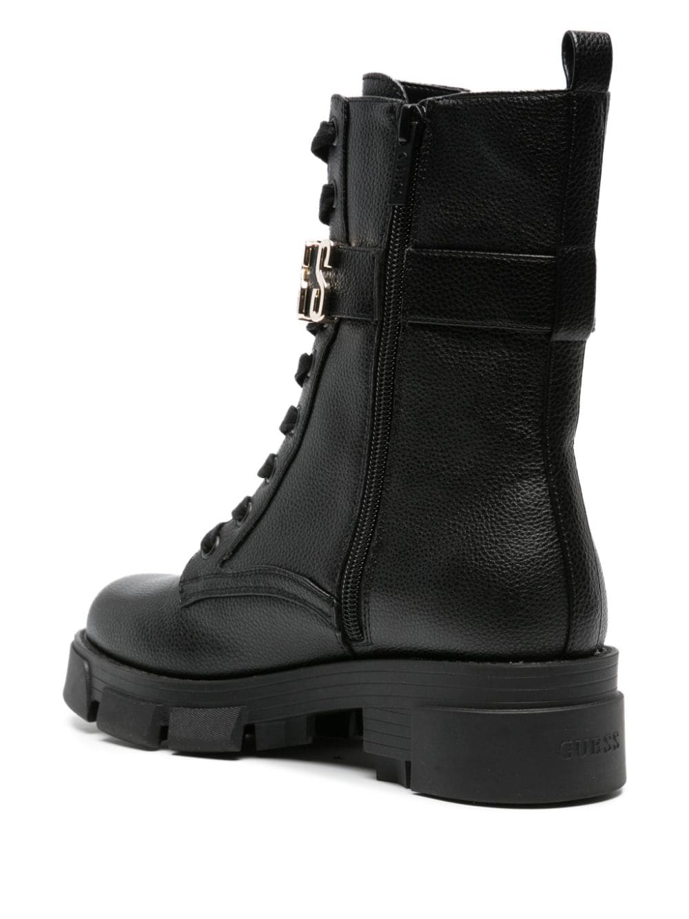 Shop Guess Usa Madox Logo-plaque Boots In Black