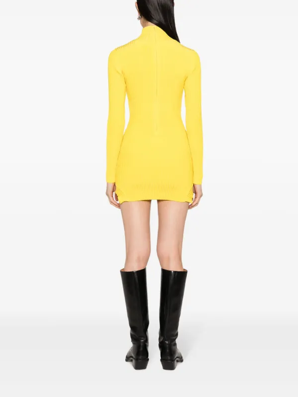 オールインワン・サロペット David Koma Ribbed Knit Mini Dress David Koma cutout-detail ribbed-knit Minidress | Yellow