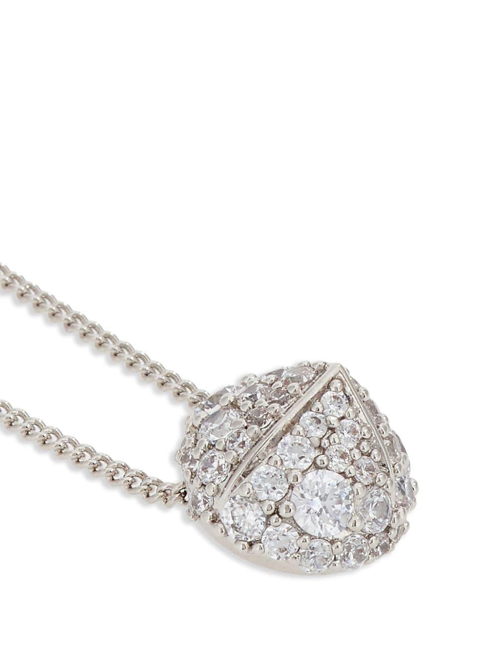 Shop Ferragamo Crystal-embellished Pendant Necklace In Silver