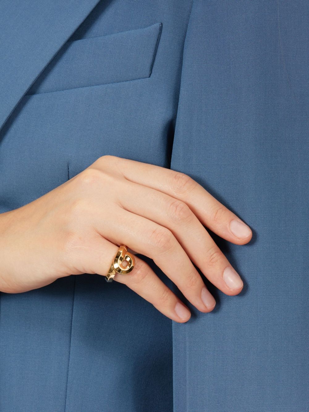 Shop Ferragamo Gancini Foulard Ring In Gold