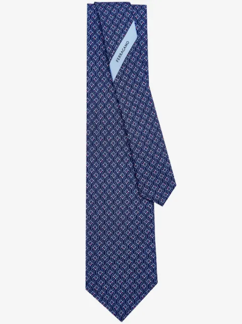 Ferragamo corbata de seda con motivo tetris