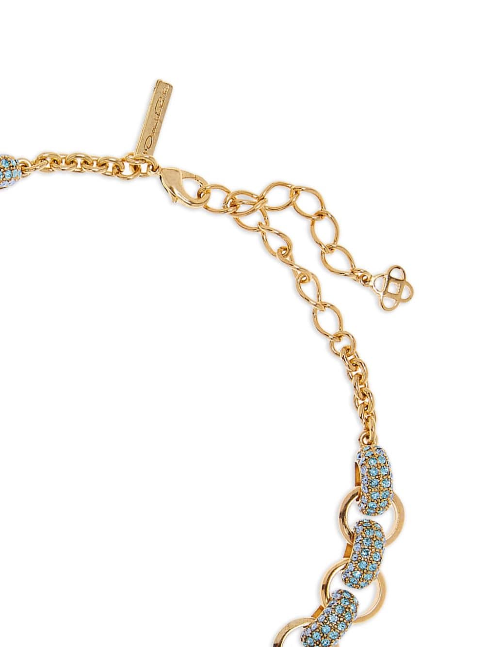 Shop Oscar De La Renta Pavé-crystal Link Necklace In Gold