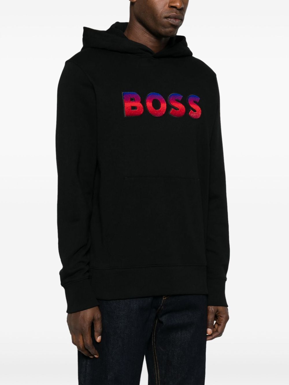 BOSS Hoodie met logoprint Zwart