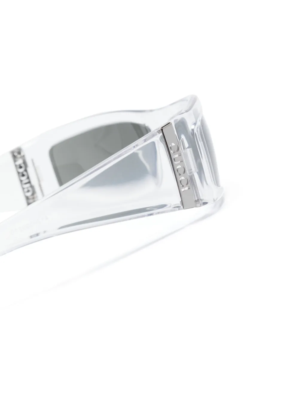 Gucci Eyewear Zonnebril met rechthoekig montuur Wit