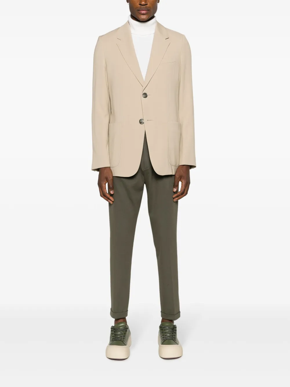 Manuel Ritz logo-keyring slim-cut chinos - Groen