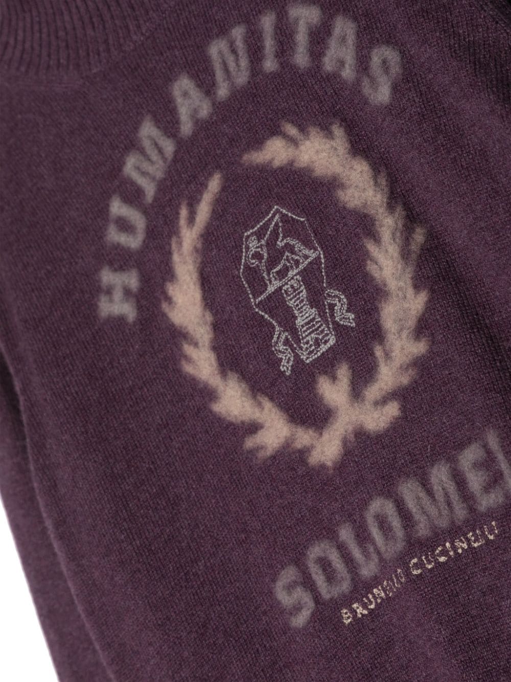 Shop Brunello Cucinelli Humanitas Solomei Intarsia-knit Cashmere Jumper In Purple