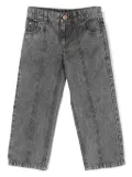 Brunello Cucinelli Kids logo-patch straight-leg jeans - Grey