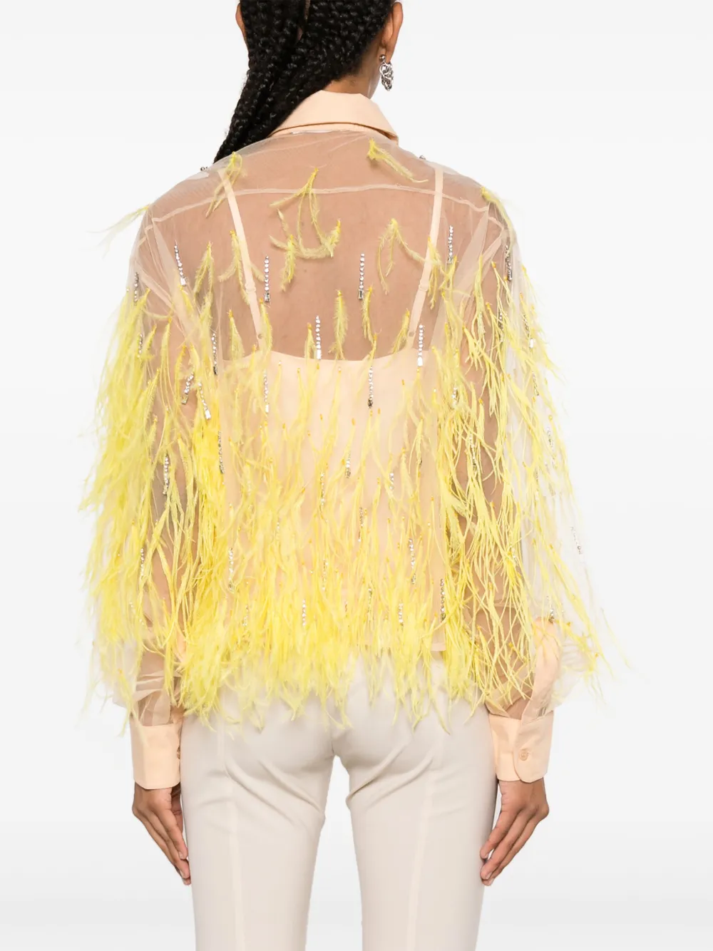 Des Phemmes Tulle Feathers In Neutrals