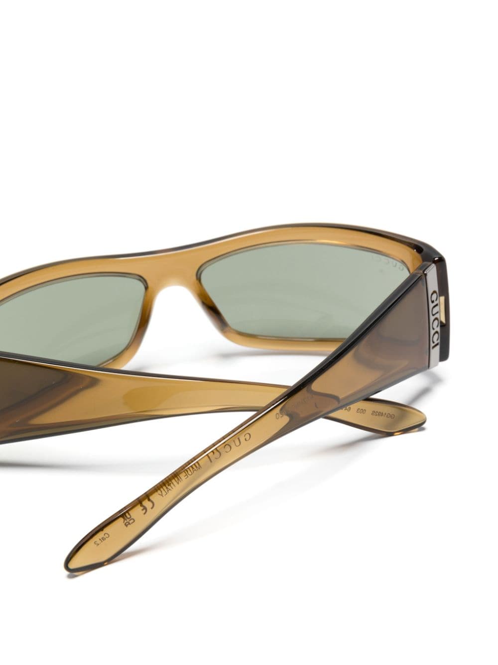 Shop Gucci Rectangular-frame Tinted Sunglasses In Brown