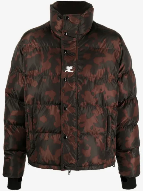 Courrèges camouflage-print high-neck padded jacket