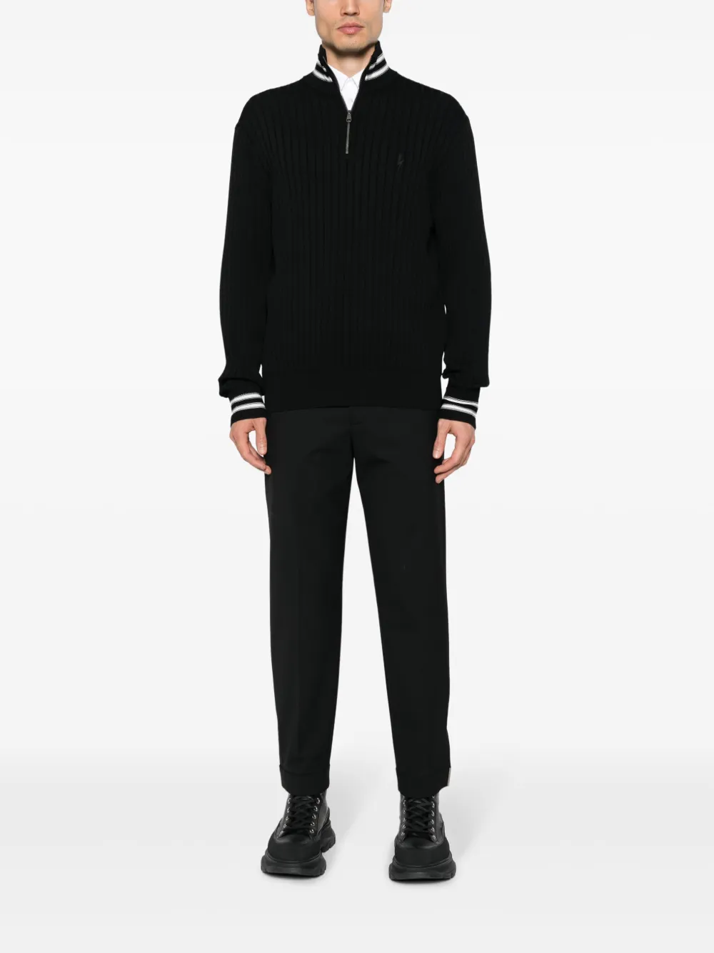 Neil Barrett High waist broek - Zwart