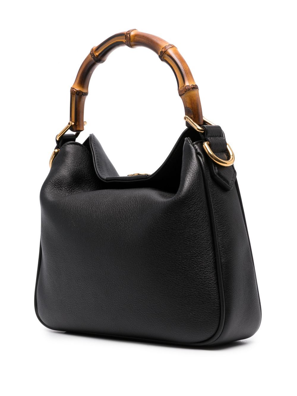 Shop Gucci Small Diana Leather Shoulder Bag In Black