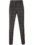 Incotex check-pattern tapered-leg trousers - Brown