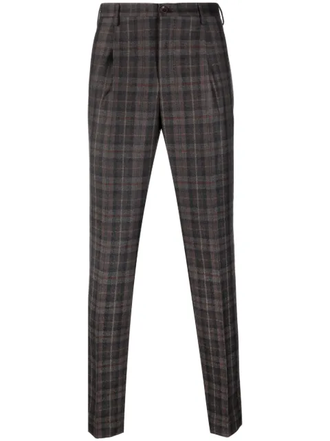 Incotex check-pattern tapered-leg trousers