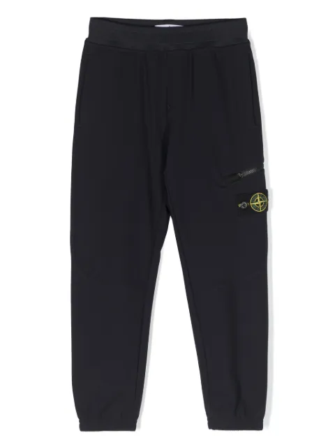 Stone Island Junior Compass-patch cotton track pants