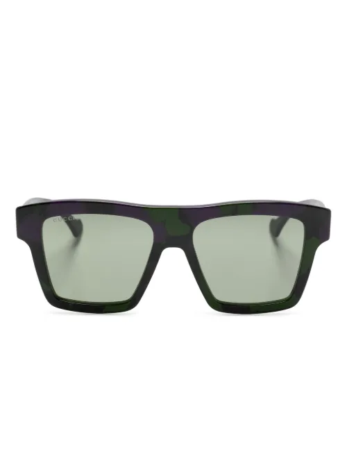 Lunettes de soleil à monture rectangulaire - Gucci Eyewear - Modalova