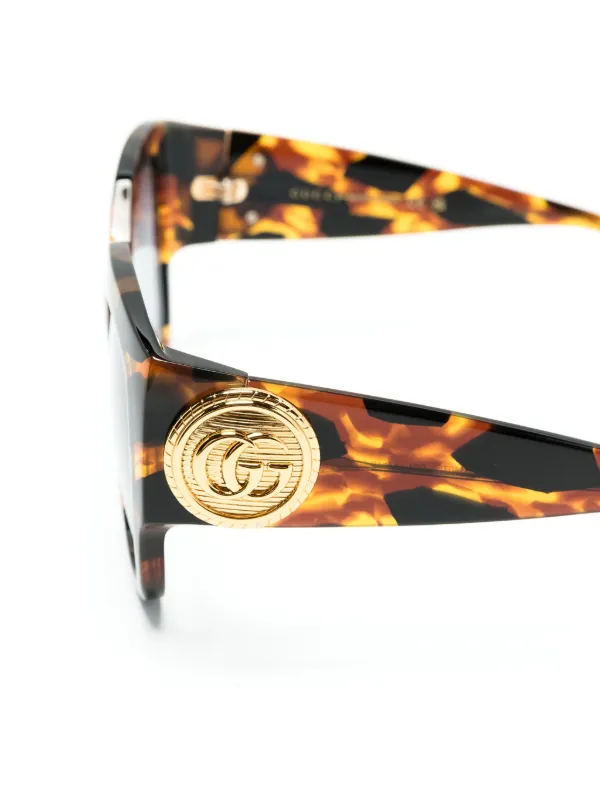 Gucci Eyewear tortoiseshell-effect oversize-frame Sunglasses  display picture 3