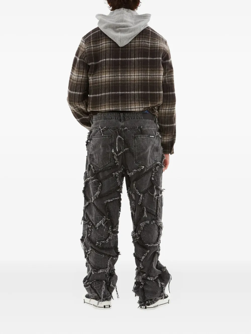 Nahmias Patchwork Frayed Jeans In Black
