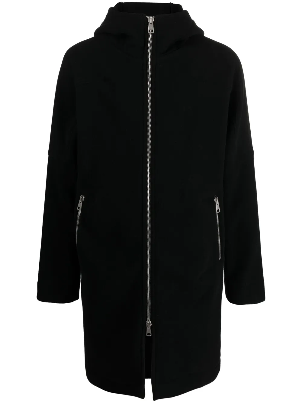Andrea Ya'aqov Hooded Zip-up Padded Coat In Black