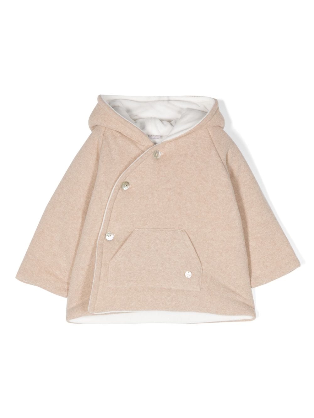 Paz Rodriguez Babies' Hooded Cotton-blend Coat In Neutrals