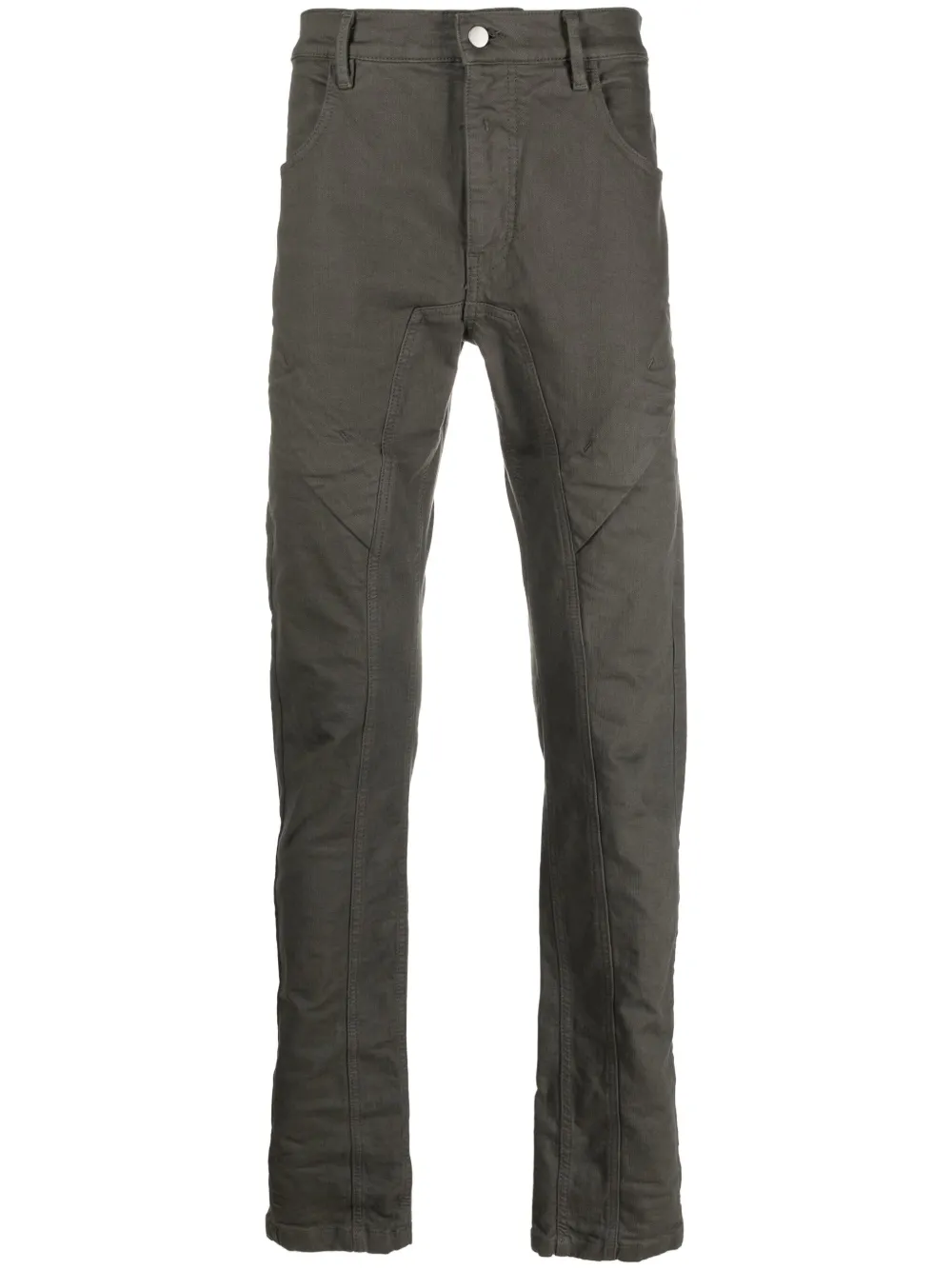 Andrea Ya'aqov Panelled Twill Slim-cut Trousers In Grün