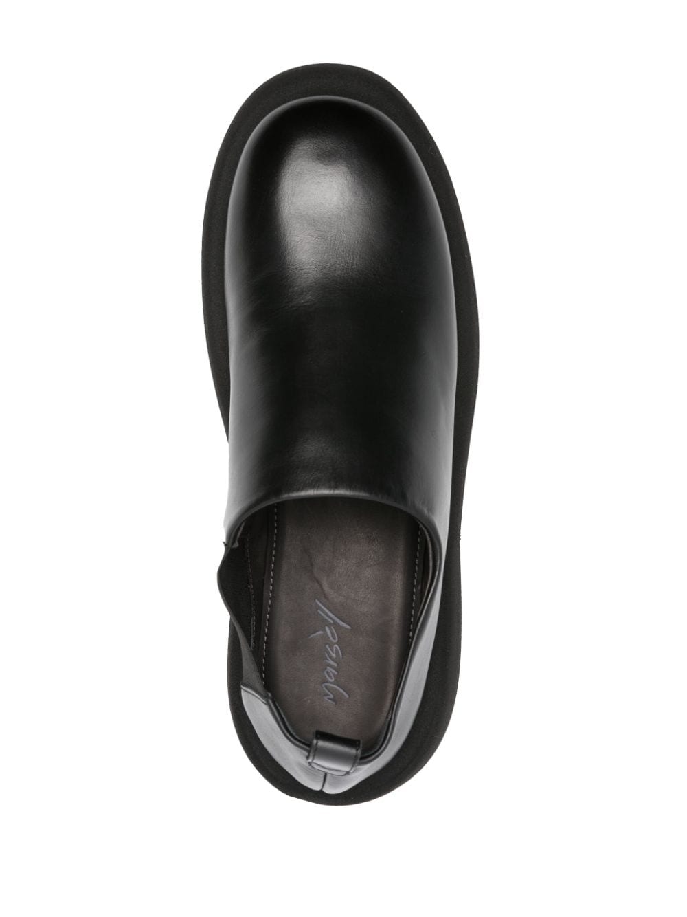 Shop Marsèll Round-toe Leather Platform Loafers In Black