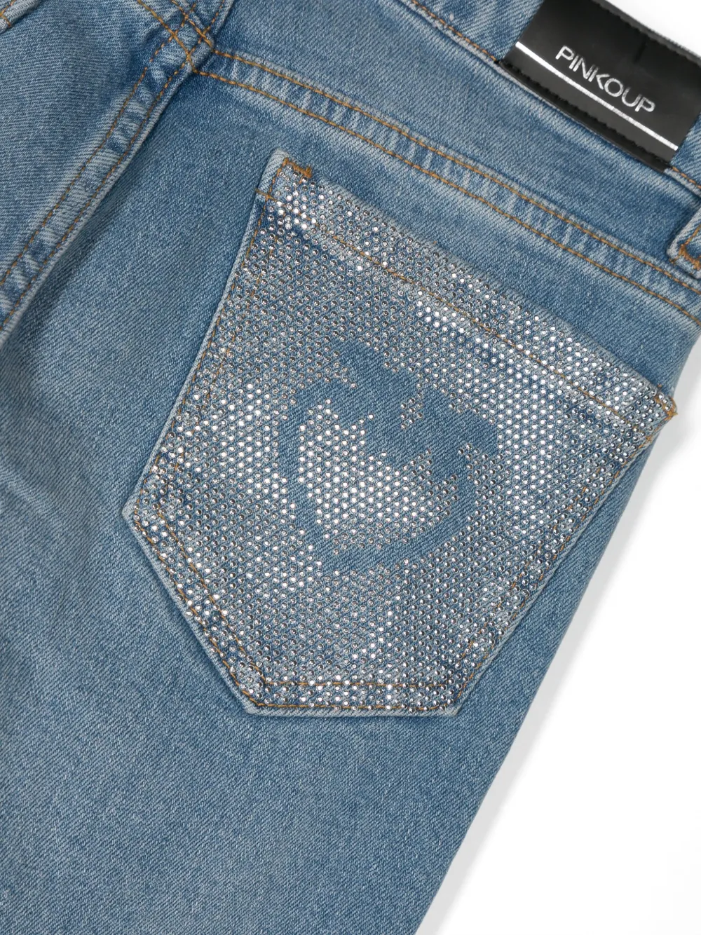 Pinko Kids Jeans verfraaid met stras Blauw