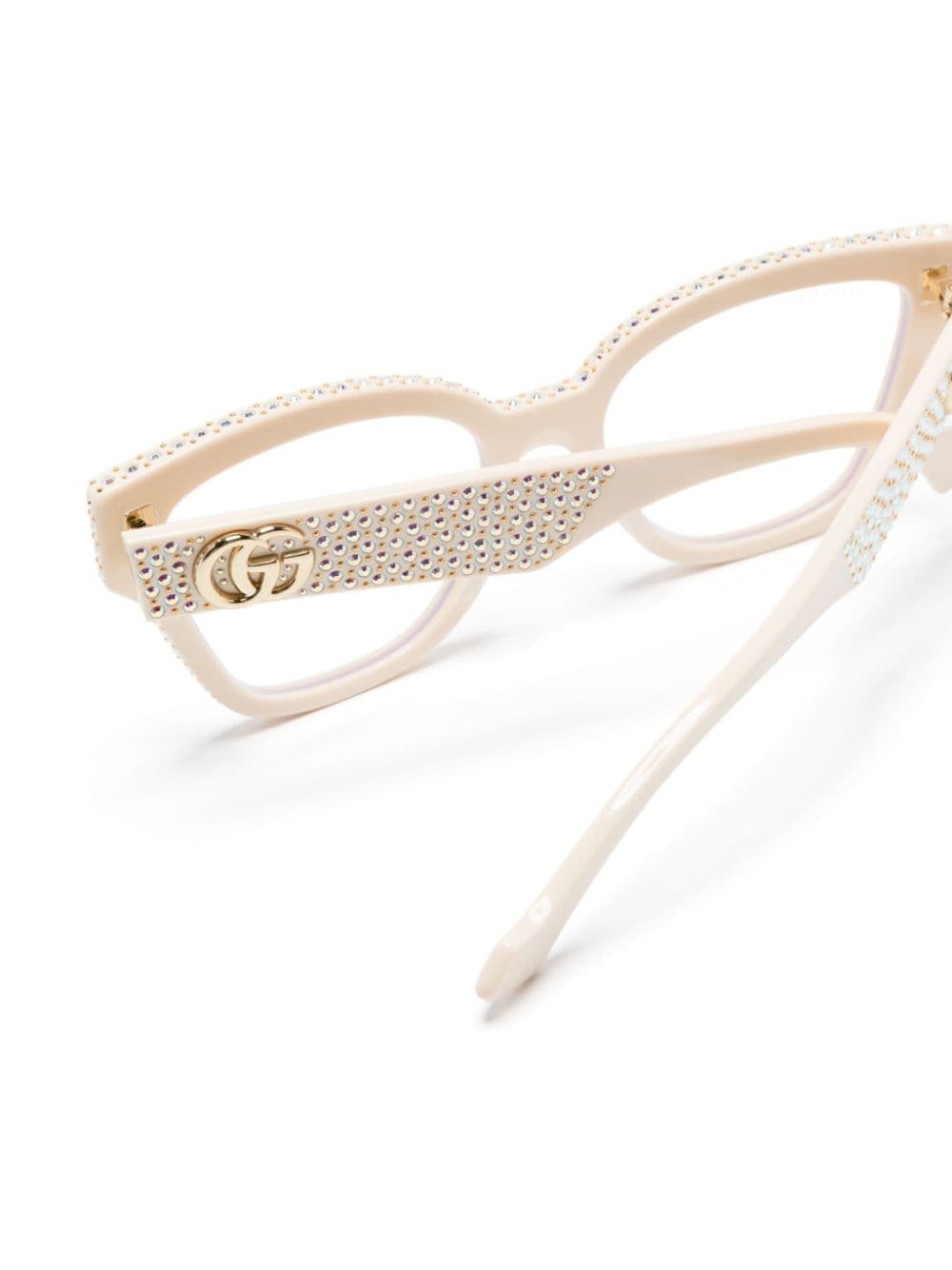 Shop Gucci Crystal-embellished Cat-eye Glasses In White