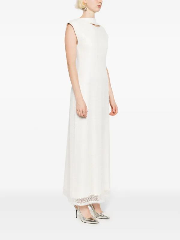 Gloria Coelho Vestido Con Cuello Asimétrico y Bordado Con