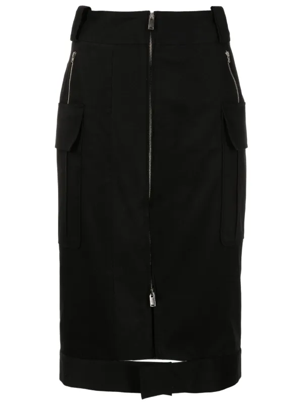 Gloria Coelho zip-up Cotton Midi Skirt Black FARFETCH ID