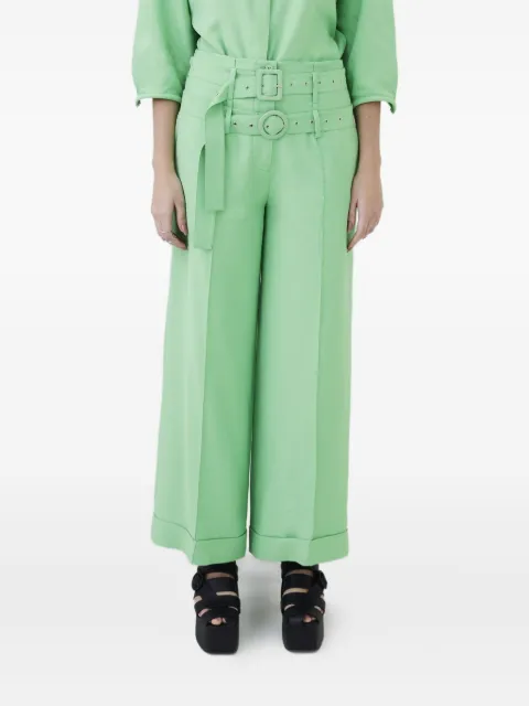 Gloria Coelho double-buckle wide-leg trousers
