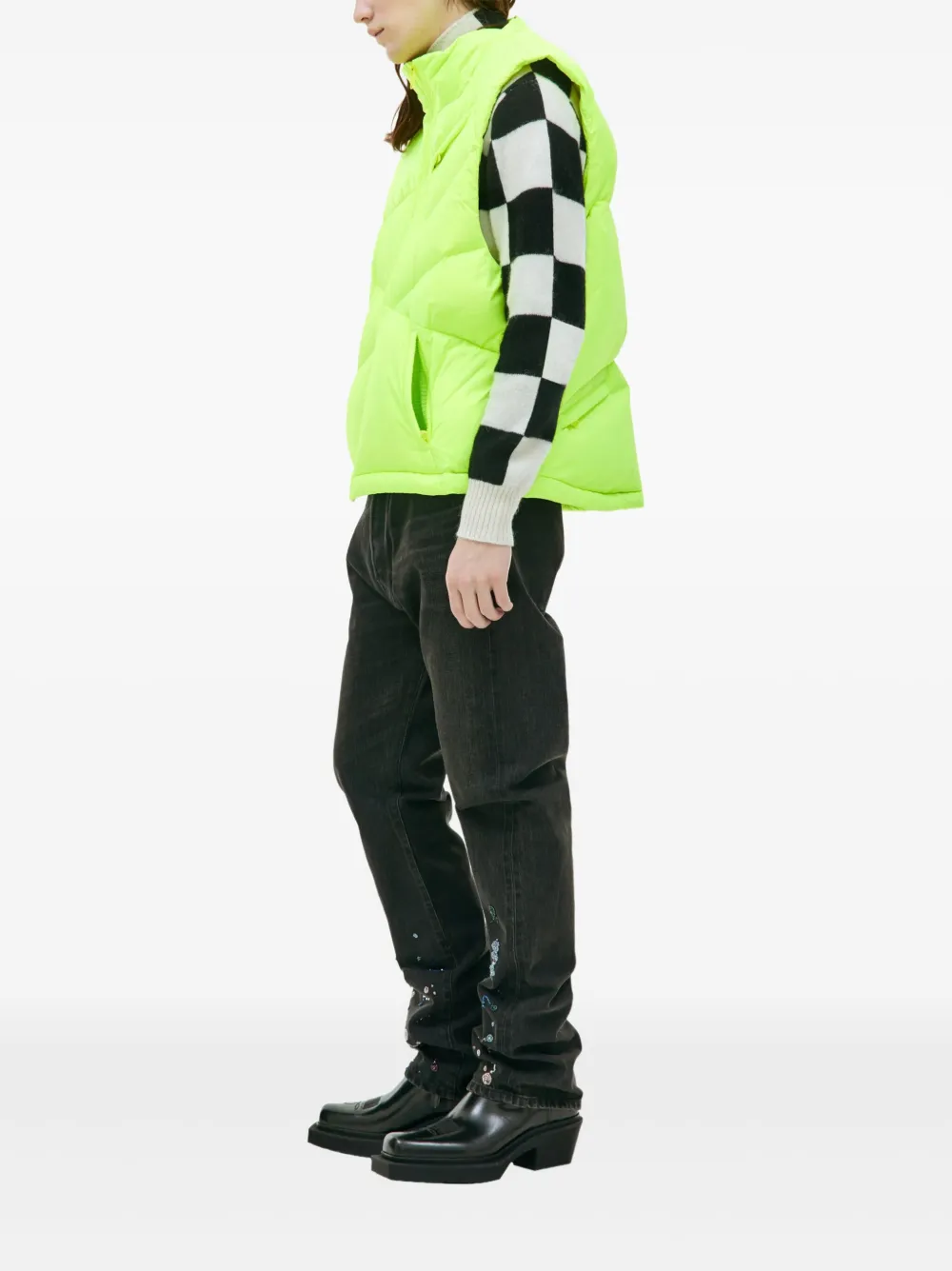 Undercover Quilted Puffer Vest In Green