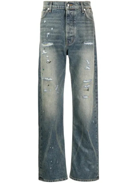 RHUDE jeans con efecto envejecido