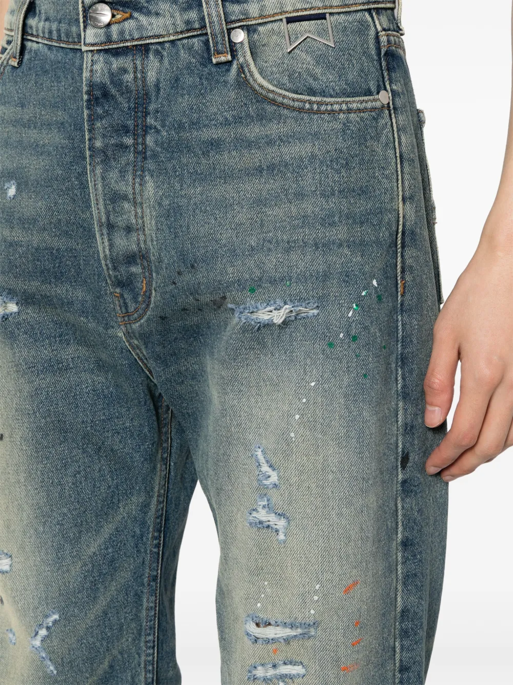 RHUDE Gerafelde jeans Blauw